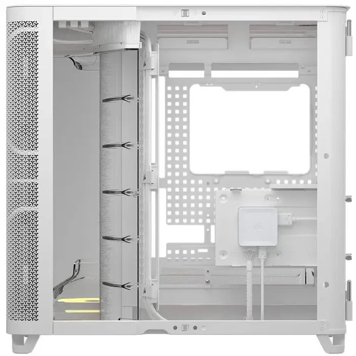 Corsair AIR 5400 LX-R LINK PC-Gehäuse, Midi Tower, Tempered Glass, RGB - white, 3x 120-mm-Lüfter inklusive-CC-9011321-WW