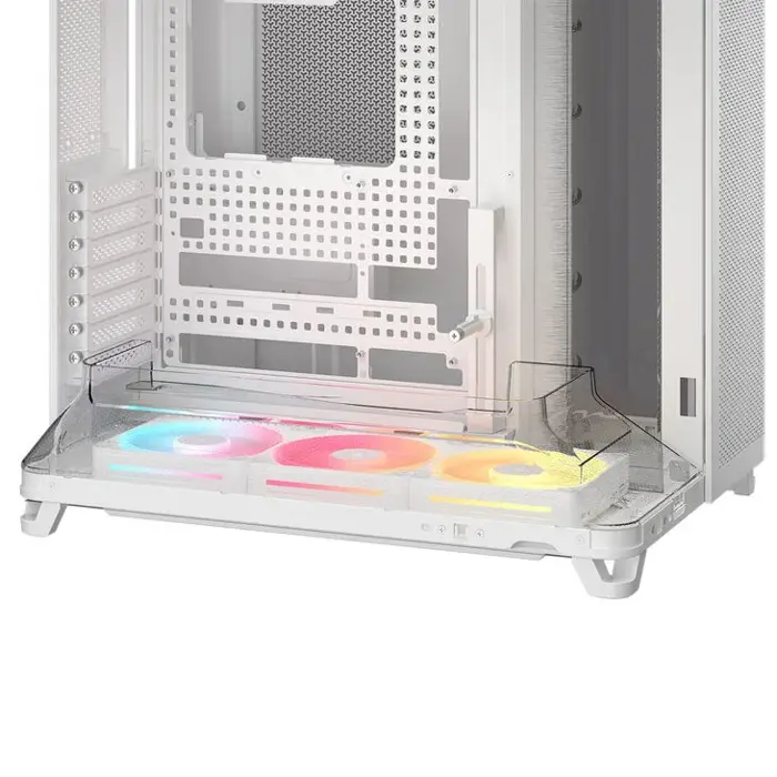 Corsair AIR 5400 LX-R LINK PC-Gehäuse, Midi Tower, Tempered Glass, RGB - white, 3x 120-mm-Lüfter inklusive-CC-9011321-WW