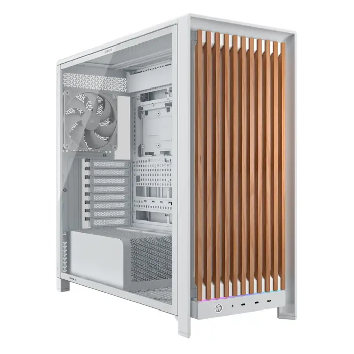 Corsair FRAME 5000D WOOD RS Midi Tower Walnut, White