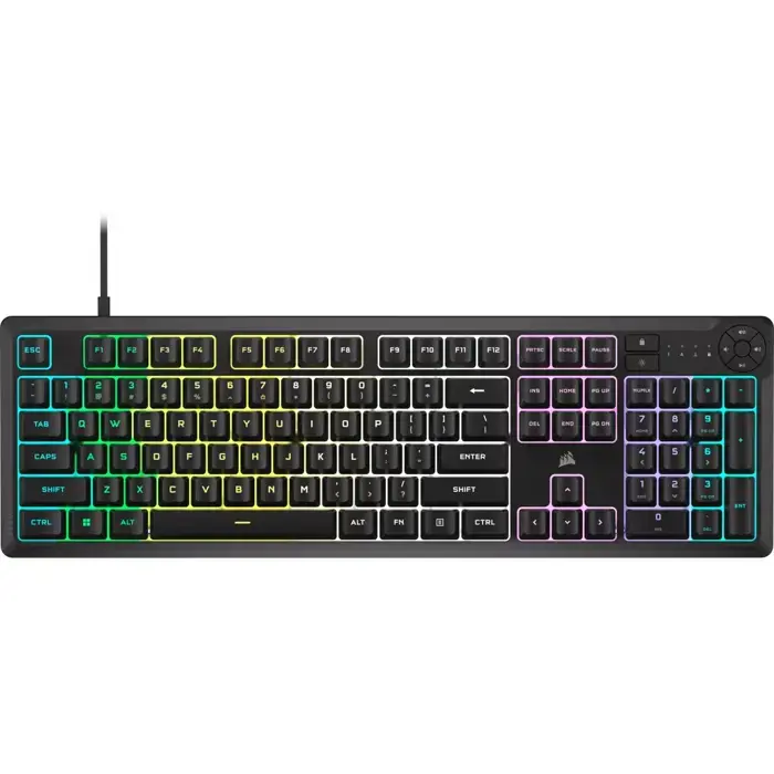 Corsair Gaming K55 Core RGB Gaming Tastatur, Full-Size (100%), Rubber Dome – black, ISO (DE)-CH-9226C65-DE