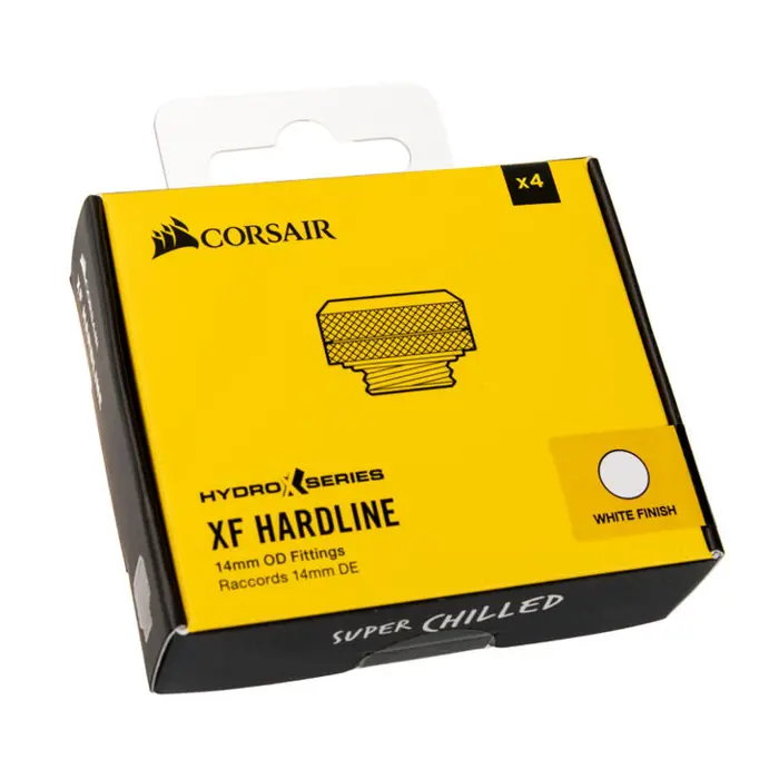 Corsair Hydro X Series XF Hardline Anschluss gerade G1/4 auf 14mm AD Hardtube - 4er Pack, white-CX-9052013-WW