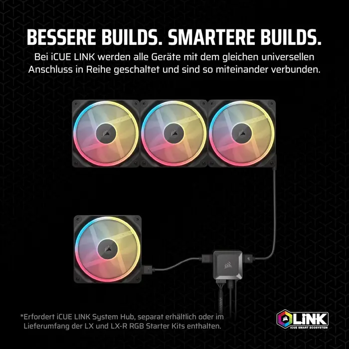 Corsair iCUE Link LX120-R RGB, PWM Lüfter - 120mm, black-CO-9051049-WW