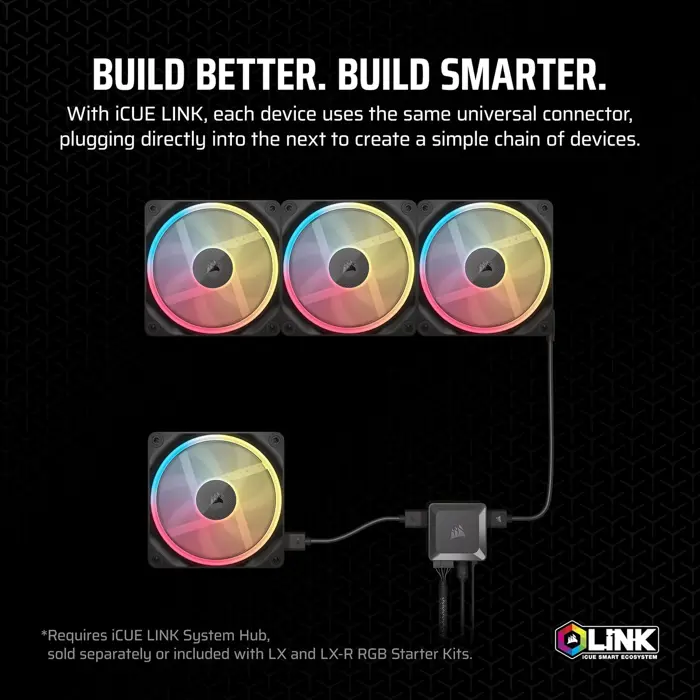 Corsair iCUE Link LX140-R RGB, PWM Lüfter - 140mm, black-CO-9051051-WW