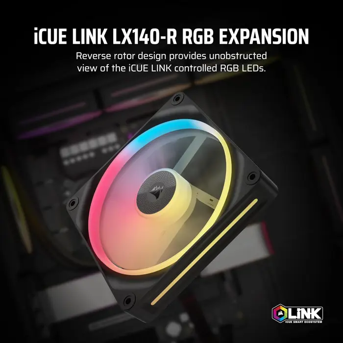 Corsair iCUE Link LX140-R RGB, PWM Lüfter - 140mm, black-CO-9051051-WW