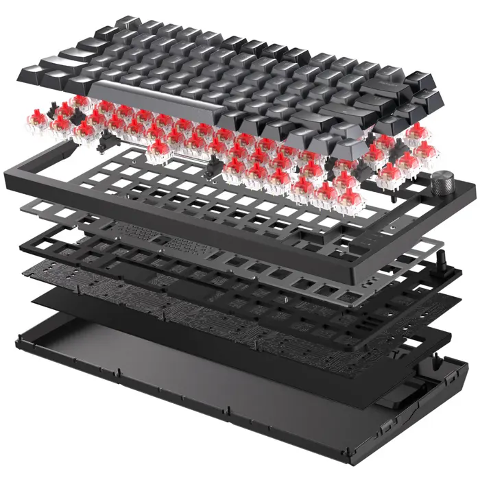 Corsair K65 Plus Wireless TKL Gaming Tastatur, TKL (75%), Corsair MLX Fusion – black, ISO (DE)-CH-91D441F-DE