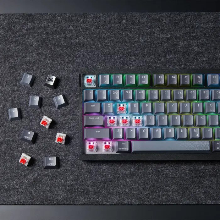 Corsair K65 Plus Wireless TKL Gaming Tastatur, TKL (75%), Corsair MLX Fusion – black, ISO (DE)-CH-91D441F-DE