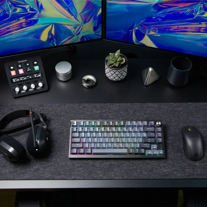 Corsair K65 Plus Wireless TKL Gaming Tastatur, TKL (75%), Corsair MLX Fusion – black, ISO (DE)-CH-91D441F-DE