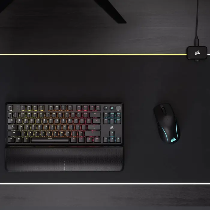 Corsair K70 Core TKL Wireless RGB Gaming-Tastatur, mechanisch, ISO (DE), MLX RED Switch - black-CH-914901E-DE