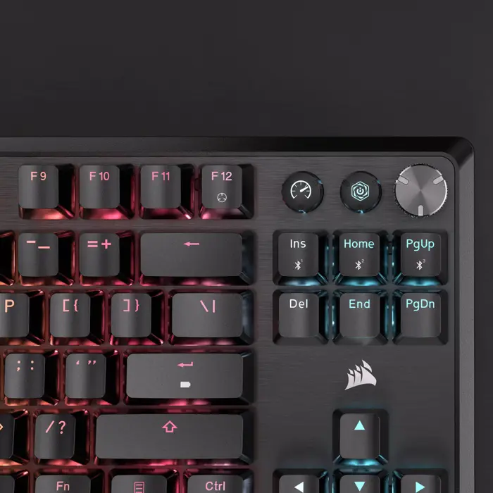 Corsair K70 Core TKL Wireless RGB Gaming-Tastatur, mechanisch, ISO (DE), MLX RED Switch - black-CH-914901E-DE