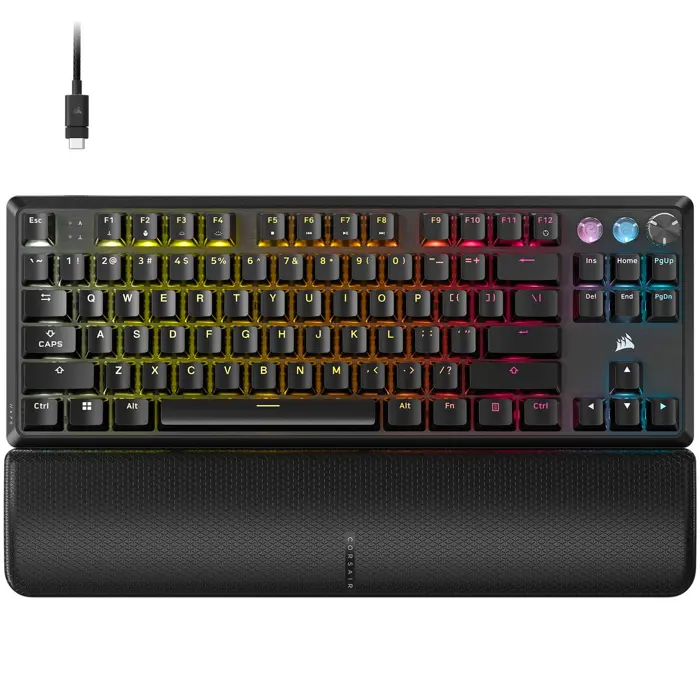 Corsair K70 Pro TKL Gaming Tastatur, TKL-Tastatur (80%), Corsair MGX – black, ISO (DE)-CH-911911G-DE