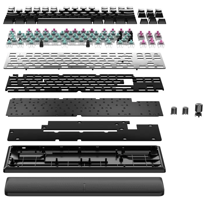 Corsair K70 Pro TKL Gaming Tastatur, TKL-Tastatur (80%), Corsair MGX – black, ISO (DE)-CH-911911G-DE