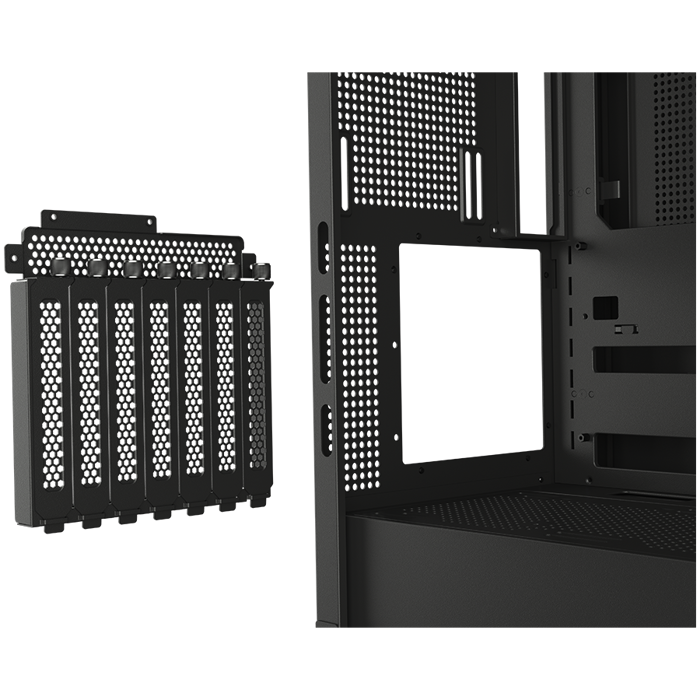 COUGAR | FV270 Black | PC Case | Mid tower / Tempered, Curved Glass Perimeter / Quick Detachable Air Filters / Up to 9 Fans (1x120mm RGB Preinstalled) / Black