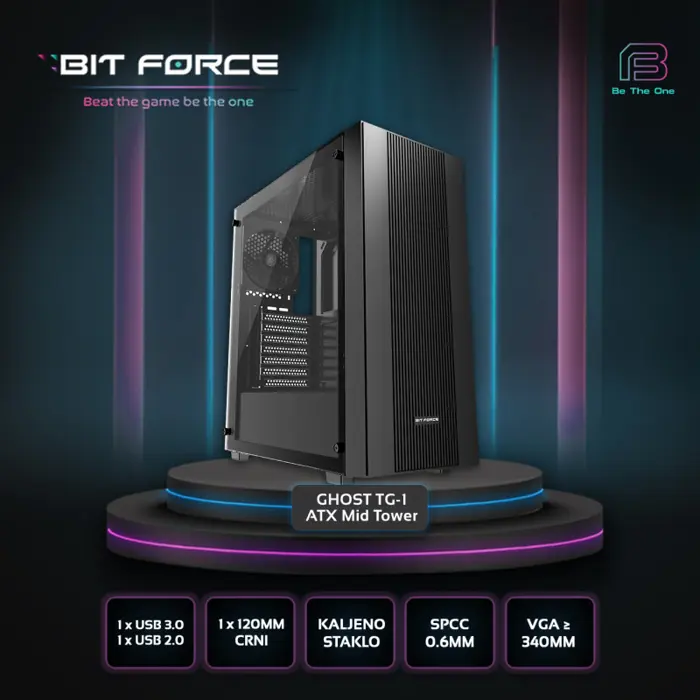 Cratos Pro v1  PC - Intel i5-14400, 16GB DDR5, 1TB SSD, Intel UHD, Windows 11 Professional + tipkovnica/miš