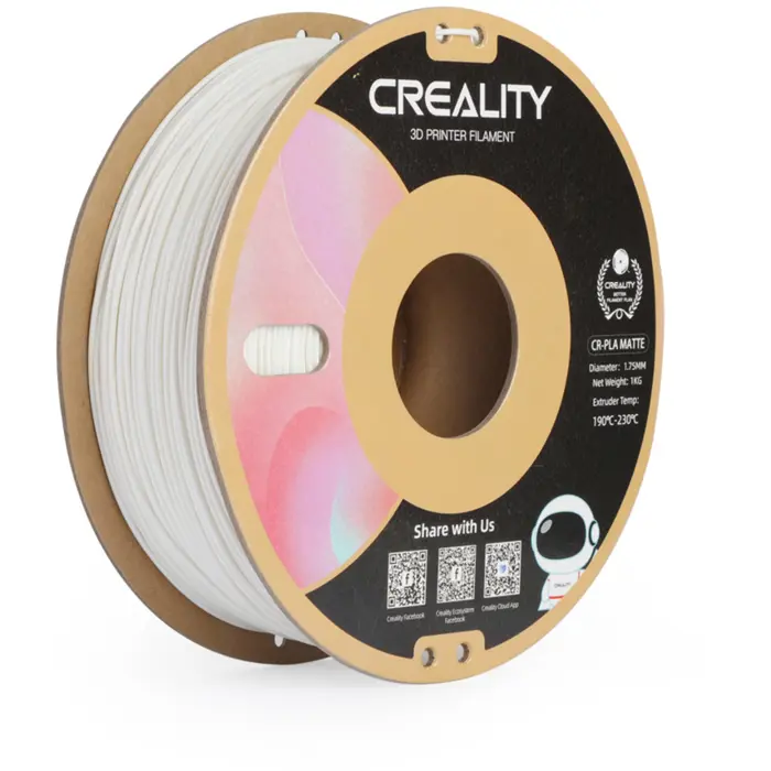 Creality CR-PLA Matte Gypsum White, 3D filament (white, 1 kg, 1.75 mm, on roll)