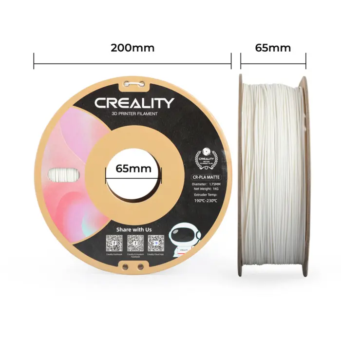 Creality CR-PLA Matte Gypsum White, 3D filament (white, 1 kg, 1.75 mm, on roll)