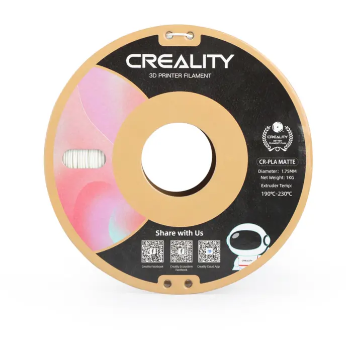 Creality CR-PLA Matte Gypsum White, 3D filament (white, 1 kg, 1.75 mm, on roll)