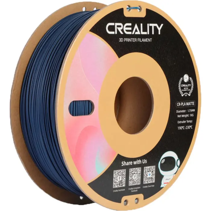 Creality CR-PLA Matte Navy Blue, 3D filament (blue, 1 kg, 1.75 mm, on roll)