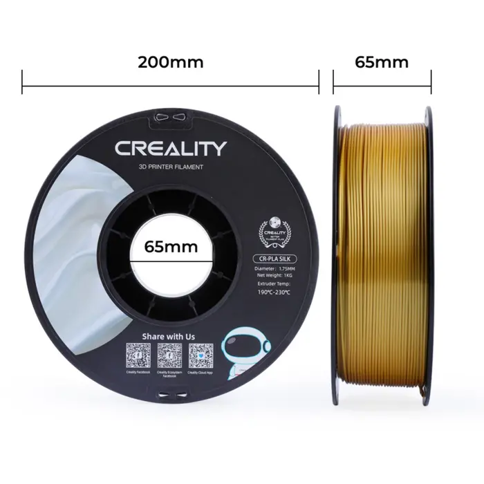 Creality CR-Silk PLA Filament Gold, 3D filament (1 kg, 1.75 mm, on roll)