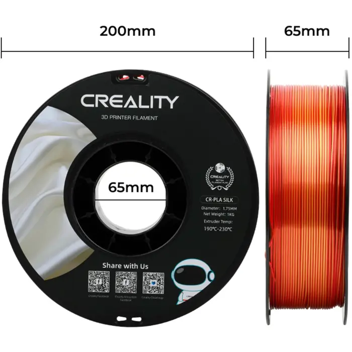 Creality CR-Silk PLA Filament Gold/Red, 3D Filament (1 kg, 1.75 mm, on a roll)