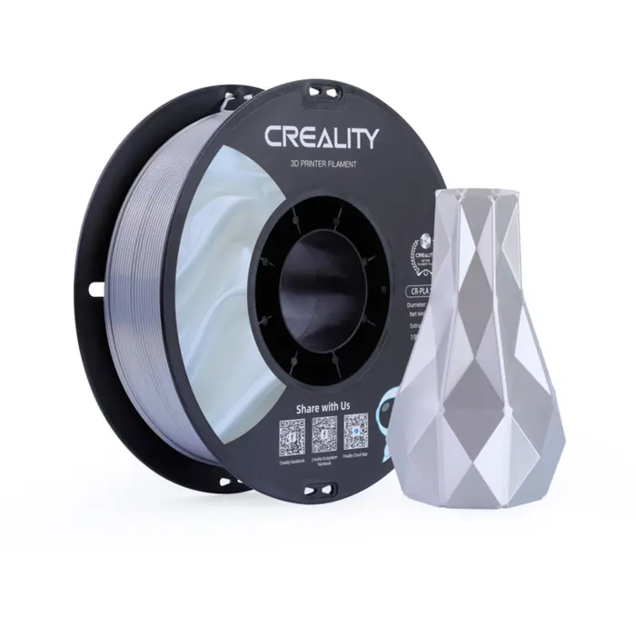 Creality CR-Silk PLA Filament Silver, 3D Filament (1 kg, 1.75 mm, on Roll)
