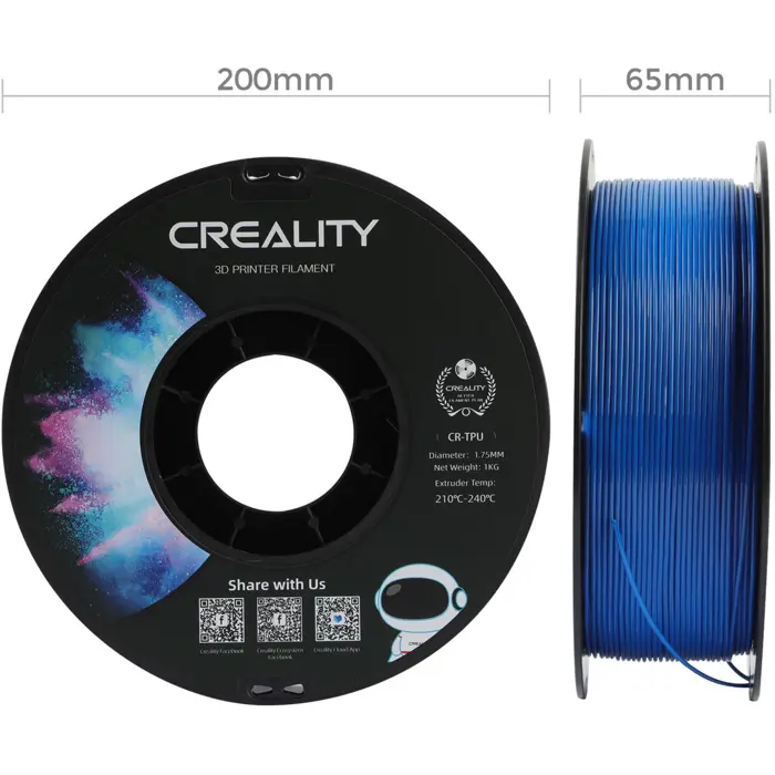 Creality HP-TPU, 3D filament (blue, flexible, 1 kg, 1.75 mm, on roll)