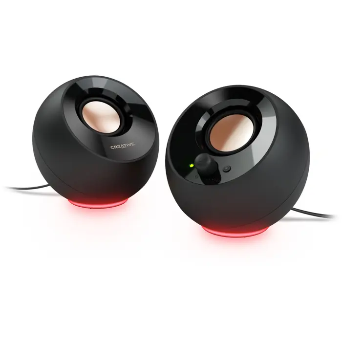 Creative Pebble SE, PC speakers (black, Bluetooth 5.3, USB-C, jack, RGB)