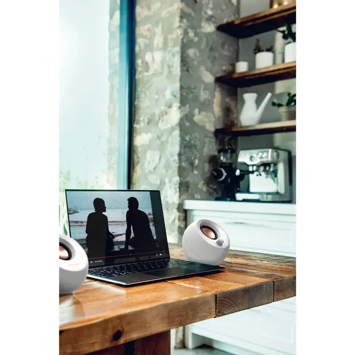 Creative Pebble V3, PC speakers (white, Bluetooth, USB-C, jack)