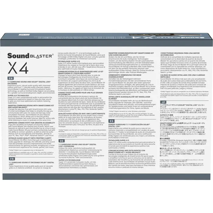 Creative SoundBlaster X4, sound card