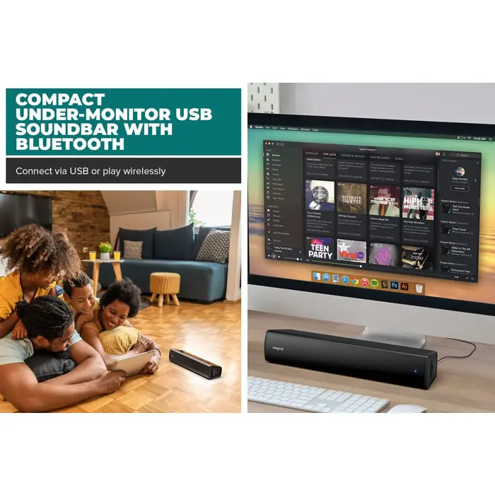 Creative Stage Air V2, Soundbar (black, Bluetooth, USB-A, USB-C, jack)