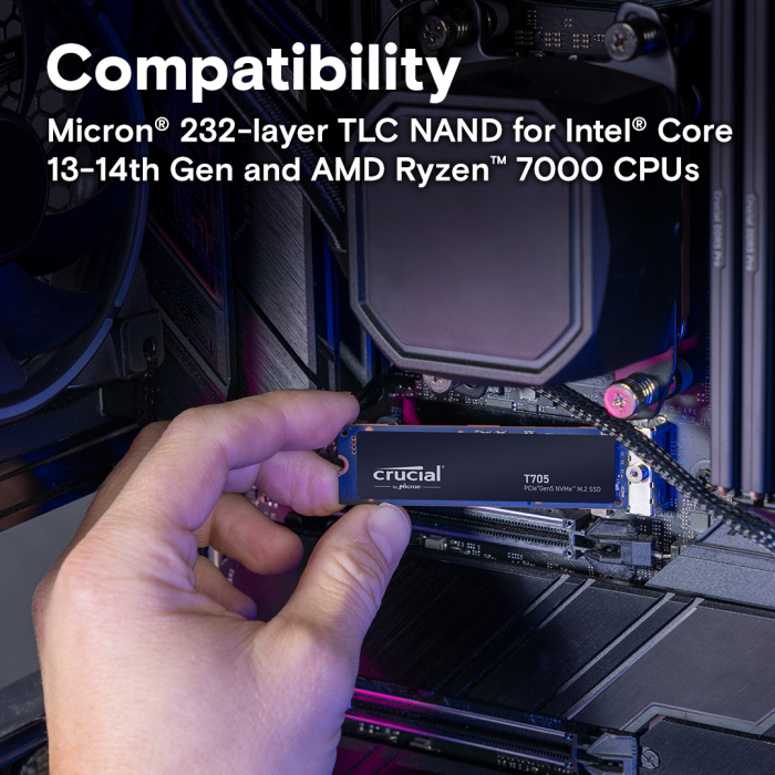 Crucial T500 4TB PCIe Gen4 NVMe M.2 SSD s hladilnikom