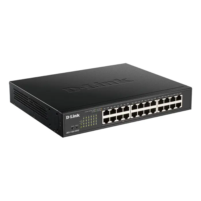 D-Link DGS-1100-24PV2/E network switch Managed L2 Gigabit Ethernet (10/100/1000) Power over Ethernet (PoE) Black