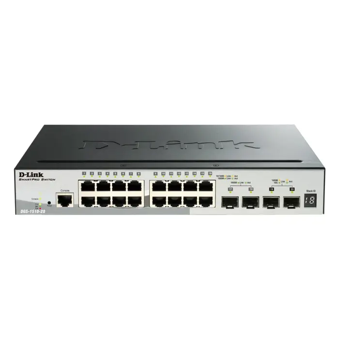D-Link DGS-1510-20/E network switch Managed L2/L3 Gigabit Ethernet (10/100/1000) 1U Grey
