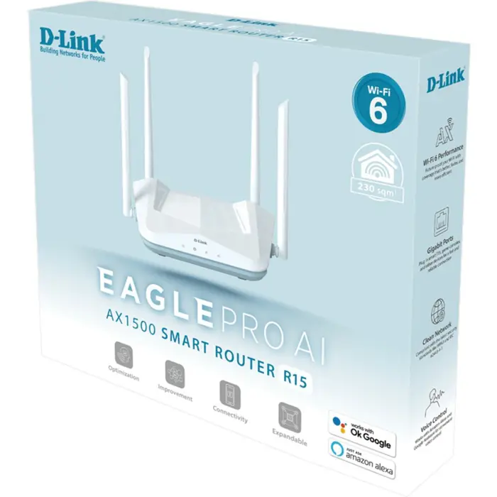 D-Link R15 WIFI6 / AX1500 / Ro - 4 adjustable external antennas