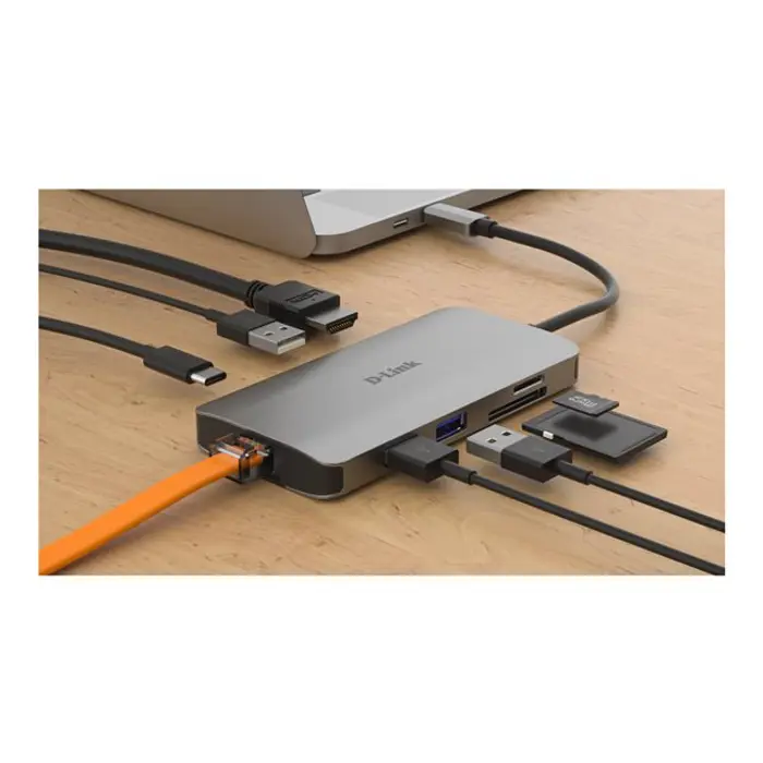 D-LINK USB-C 8-port USB 3.0 hub HDMI