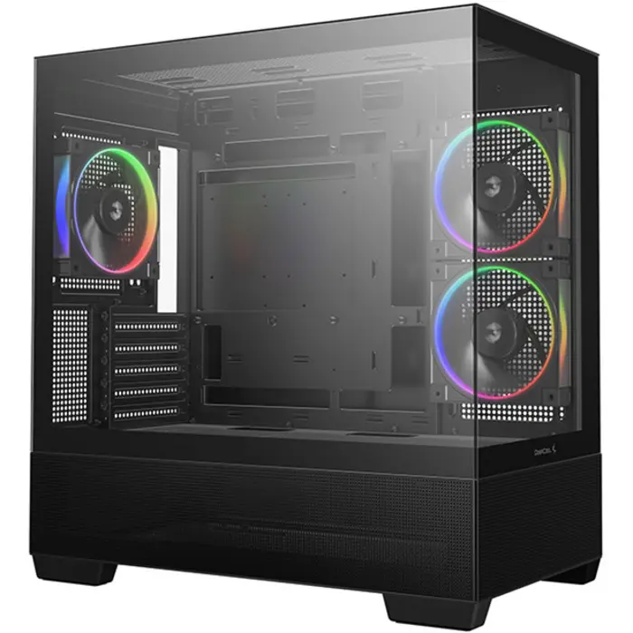 DeepCool CG380 3F, Tower Case, Black, Tempered Glass x 2