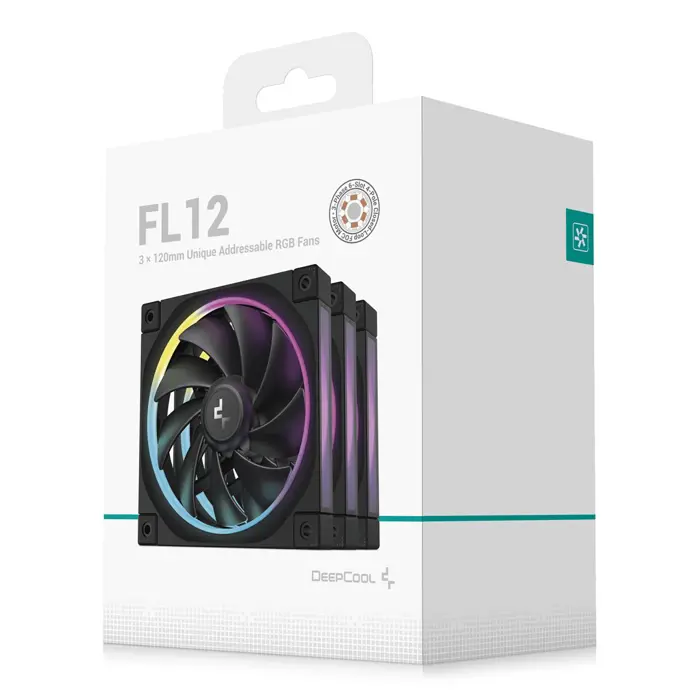 DeepCool FL12-3 in 1 Computer case Fan 12 cm Black 3 pc(s)