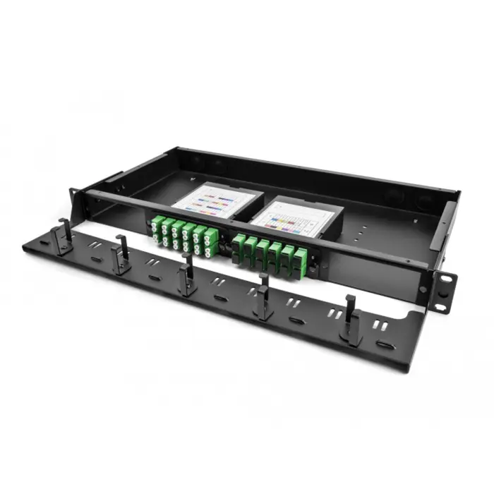 DeLOCK 19" LWL HD (High Density) patch panel 1 U (black, for HD cassettes or LWL adapter panels)
