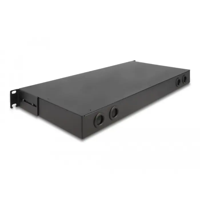 DeLOCK 19" LWL HD (High Density) patch panel 1 U (black, for HD cassettes or LWL adapter panels)