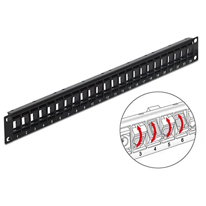 DeLOCK 19 Patchpanel 24 Keystone Ports