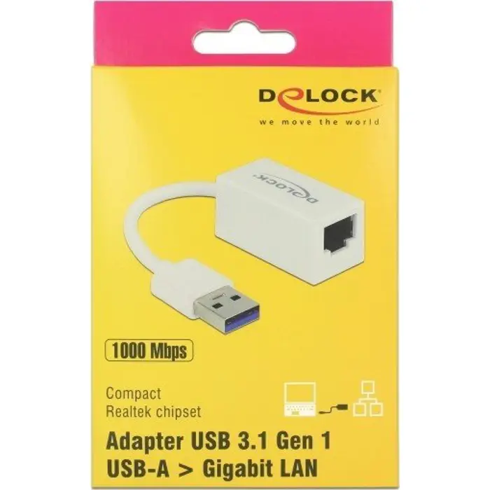 DeLOCK adapter USB-A 3.1 Gen 1 (plug)> RJ-45 Gigabit LAN