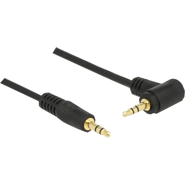 Delock cable Audio 3.5mm male/male angled black 5.0m