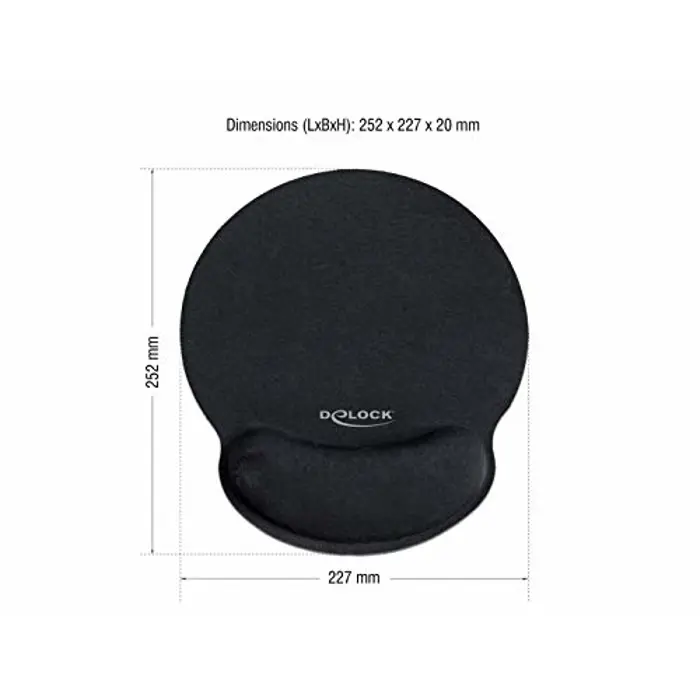 DeLOCK Ergonomic mouse pad with gel wrist rest (black)