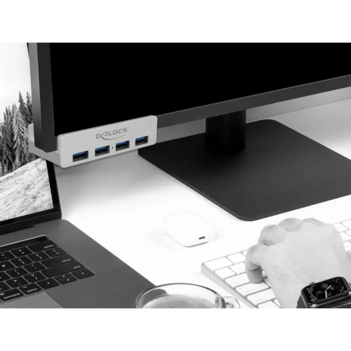 DeLOCK External USB 3.0 4 port hub with locking screw, USB hub