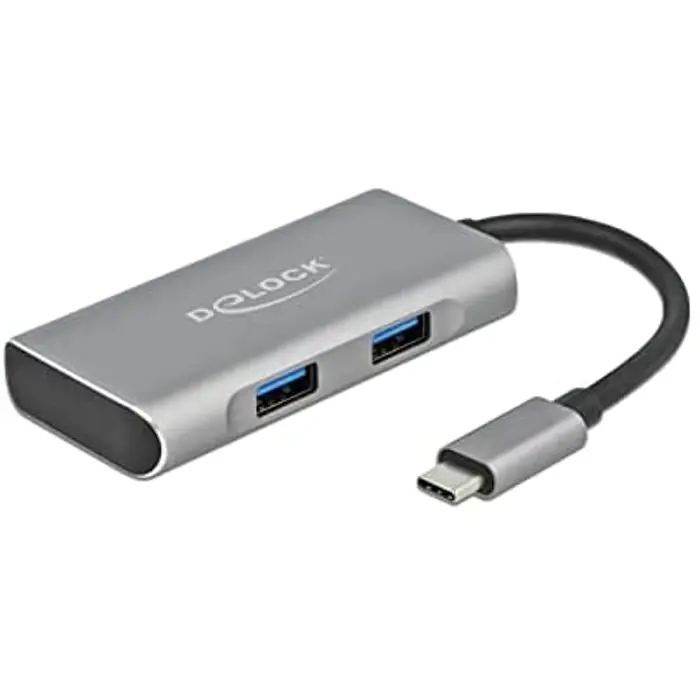 DeLOCK external USB 3.2 hub gy - USB3.2> 3 x USB Type-A + 1 x USB Type-C