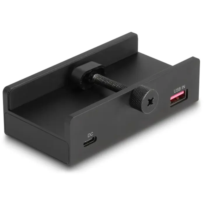 DeLOCK External USB 5 Gbps 4 Port Hub 3 x USB Type-A and 1 x USB Type-CTM with locking screw, USB Hub black