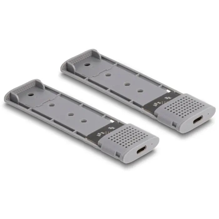 DeLOCK External USB Type-C Dual Combo Enclosure for 2 x M.2 N, Drive Enclosure grey