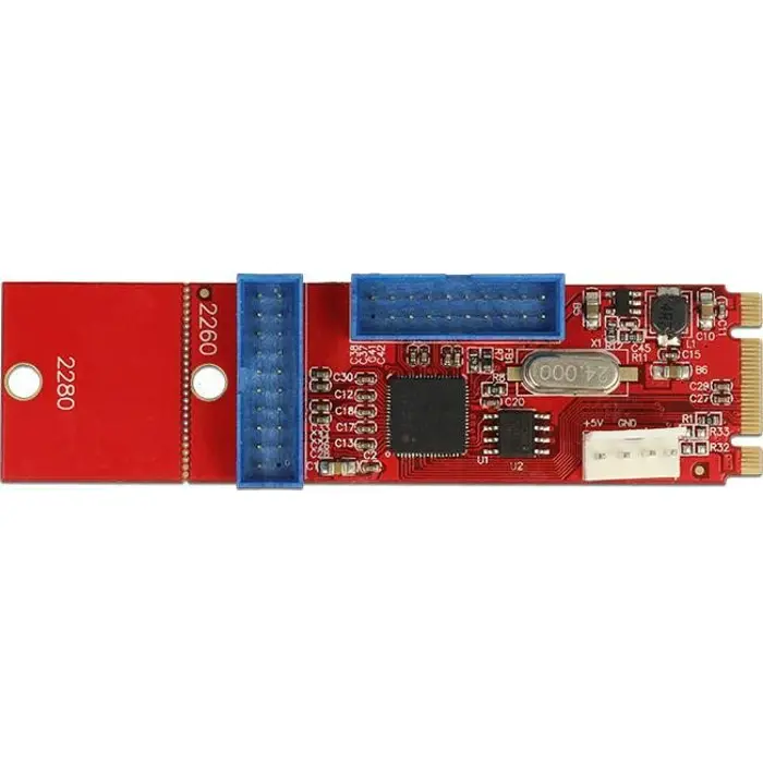 DeLOCK M.2 Key B + M male> 2 x USB 3.0 pin header, converter (converter)