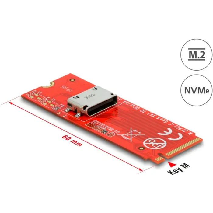DeLOCK M.2 Key M to 1 x OCuLink SFF-8612 converter, interface card