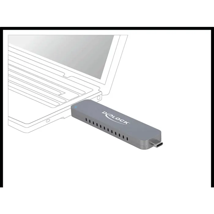 DeLOCK M.2 PCIe SSD with USB-C + Type-A St - External housing