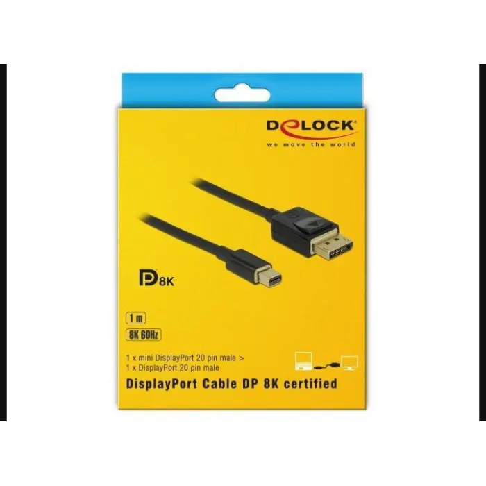 DeLOCK mini DP> DP cable 8K 60Hz 1m